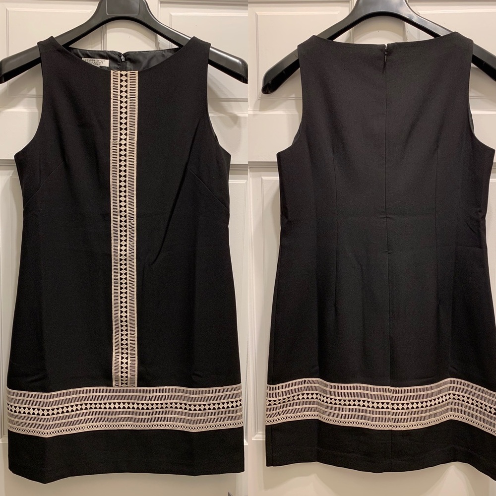 Black dress with ivory embroidery